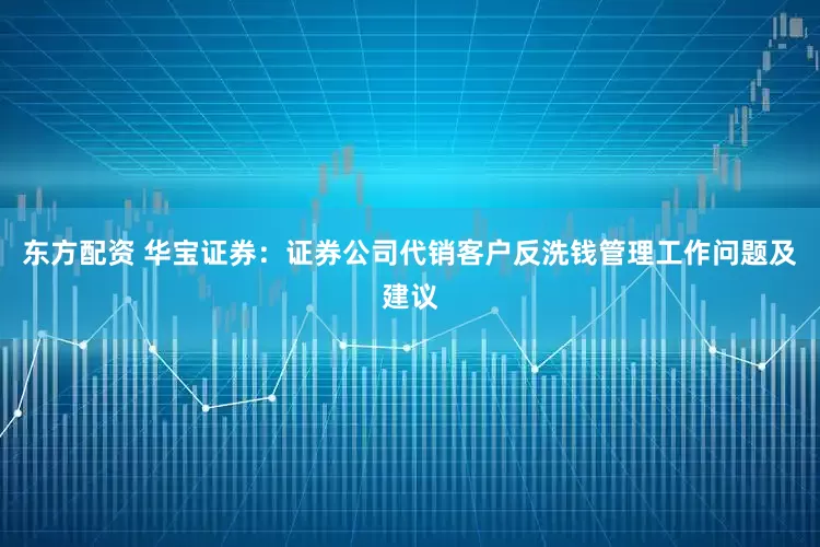 东方配资 华宝证券：证券公司代销客户反洗钱管理工作问题及建议
